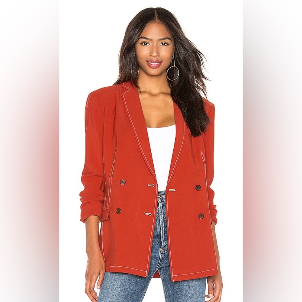 Capulet Dylan Double Breasted Blazer in Deep Rust